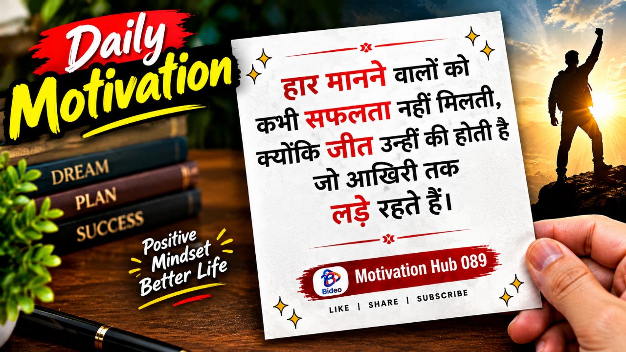 हार मत मानो 💪 सफलता आख़िरकार तुम्हारी होगी | Powerful Motivation 🔥
#Motivation #Success #NeverGive