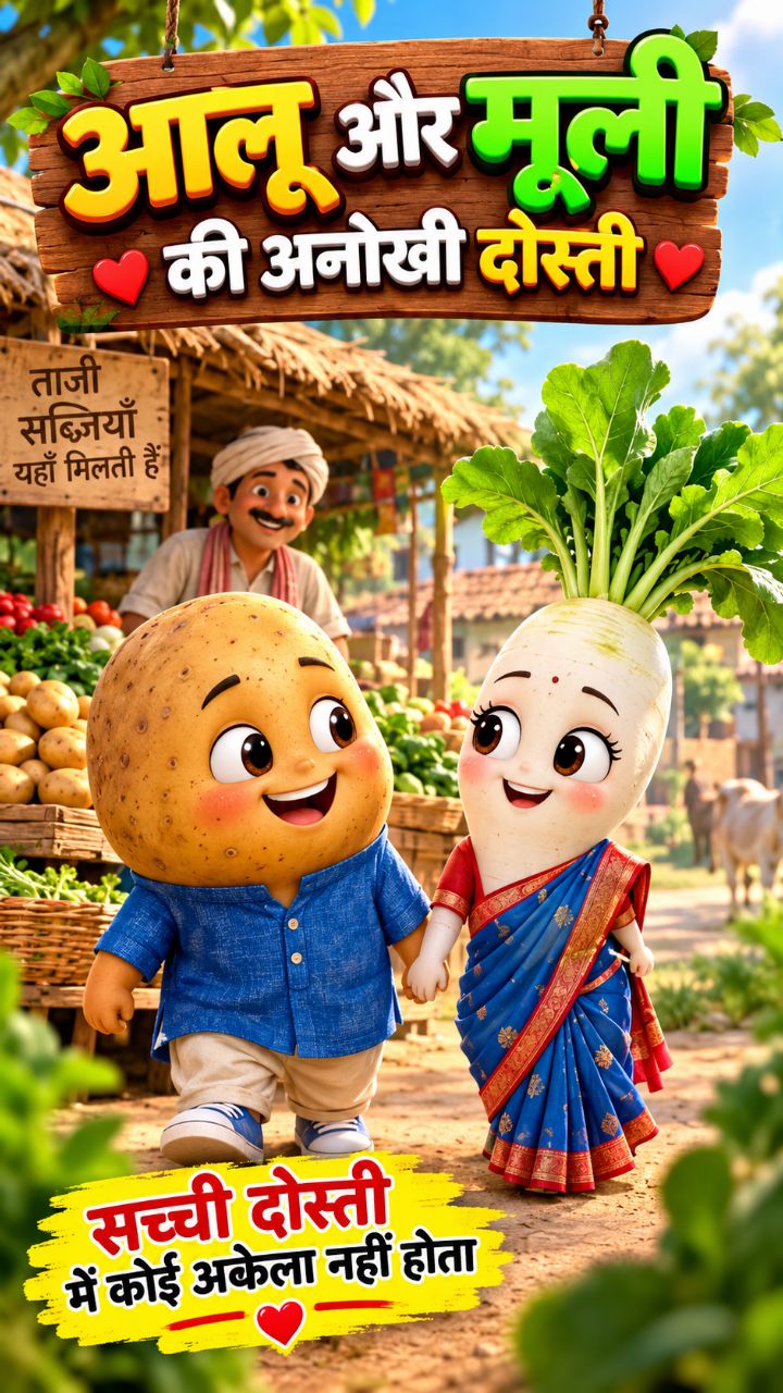 आलू और मूली की अनोखी दोस्ती 🥔❤️🌱 | सच्ची दोस्ती की कहानी #shorts