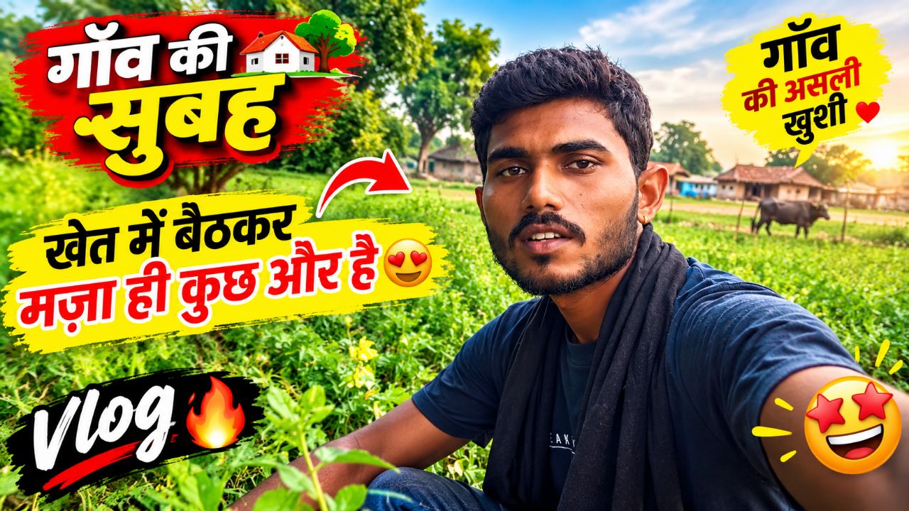 गाँव की सुबह 😍 | खेत में बैठकर मज़ा ही कुछ और है 🌾❤️ | Village Vlog