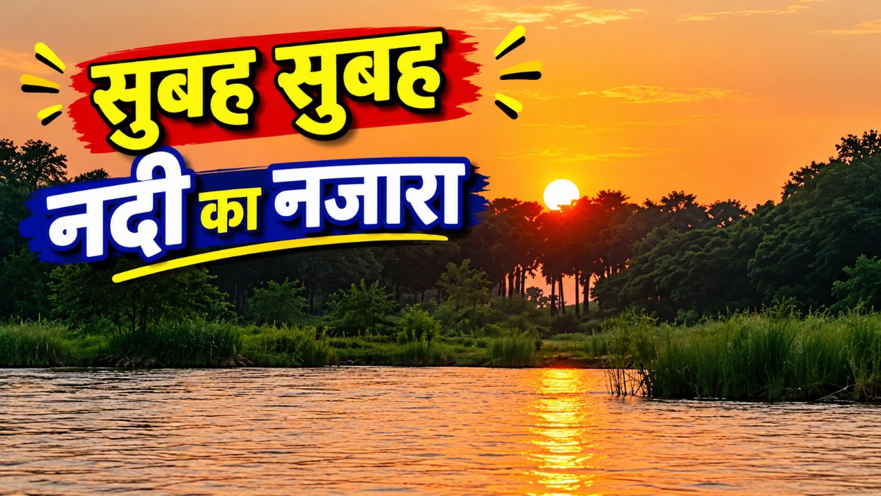 सुबह सुबह गाँव की नदी का नजारा