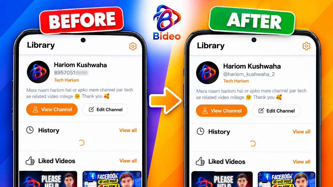 Bideo App में Mobile Number Hide कैसे करें? 😱 | Privacy Update