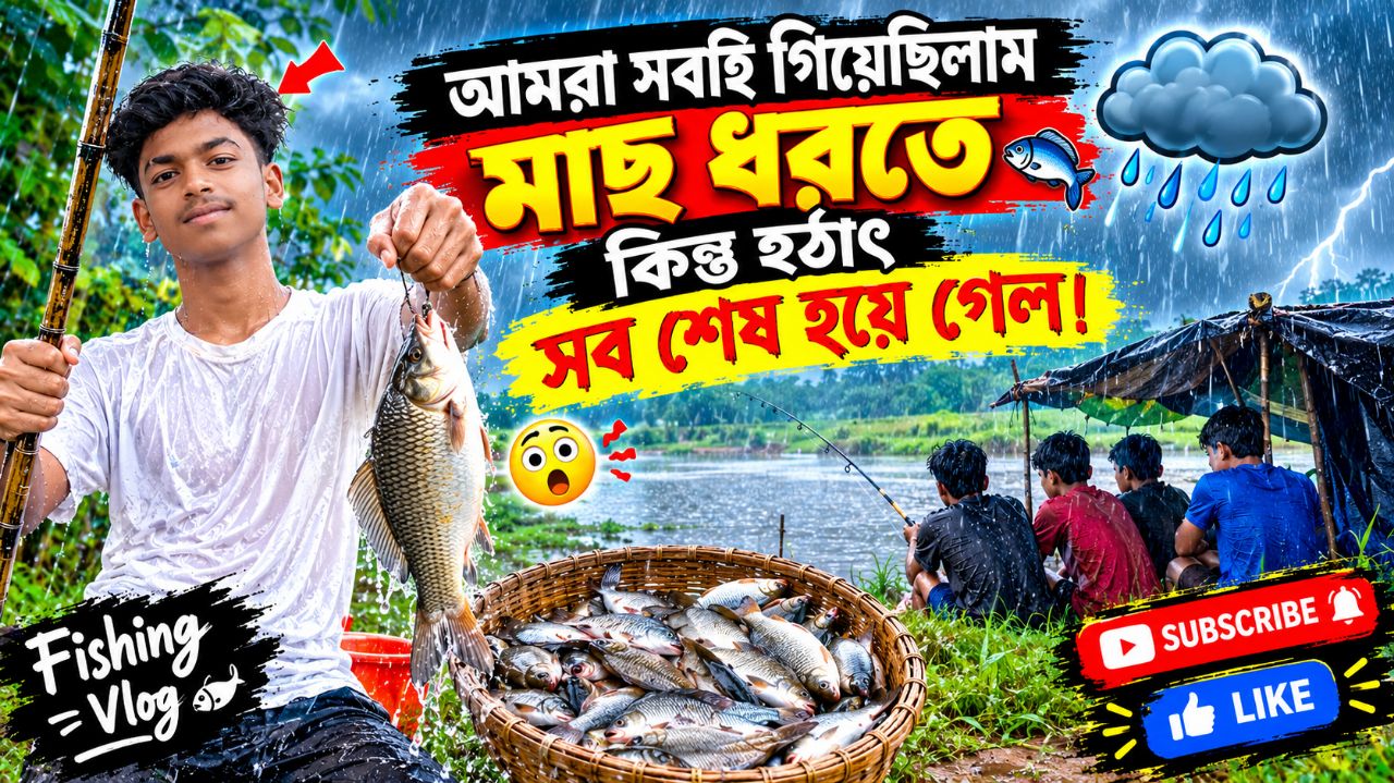 মাছ ধরতে গিয়ে যা হলো😔