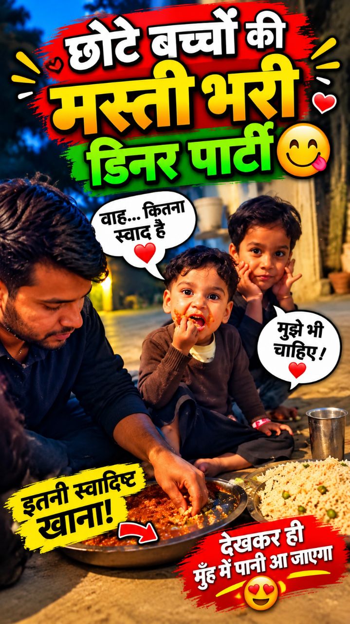 छोटे बच्चों की मस्ती भरी डिनर पार्टी 😍🍛 | इतना स्वादिष्ट खाना कि देखते ही भूख लग जाए!