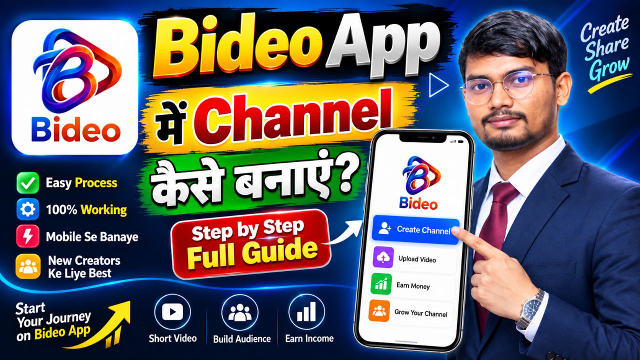 Bideo App में Channel कैसे बनाएँ? | How to Create a Channel on Bideo App
How to Create a Channel on