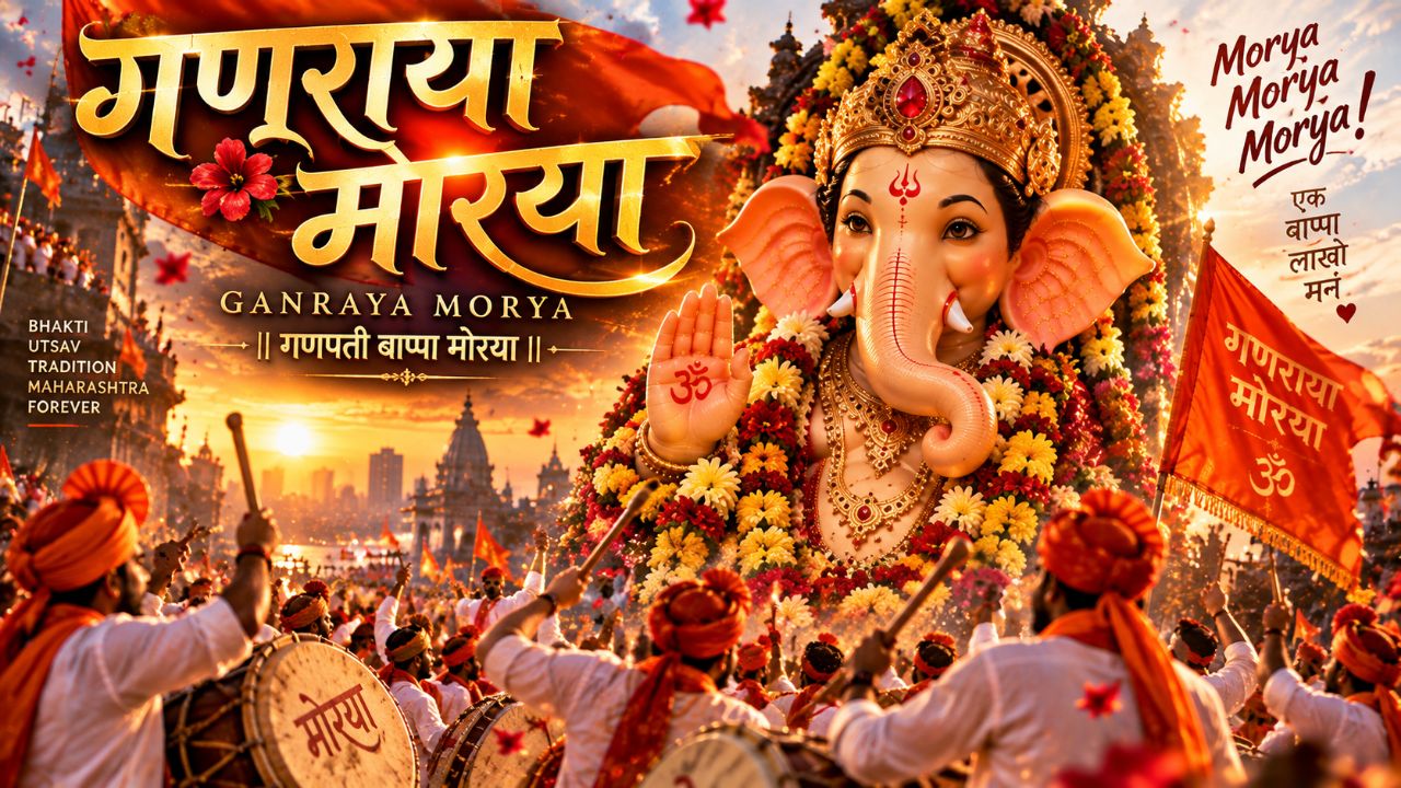 🔥 गणराया मोरया | Ganraya Morya | गणपती बाप्पा मोरया 🙏 | Marathi Ganpati Song 2026