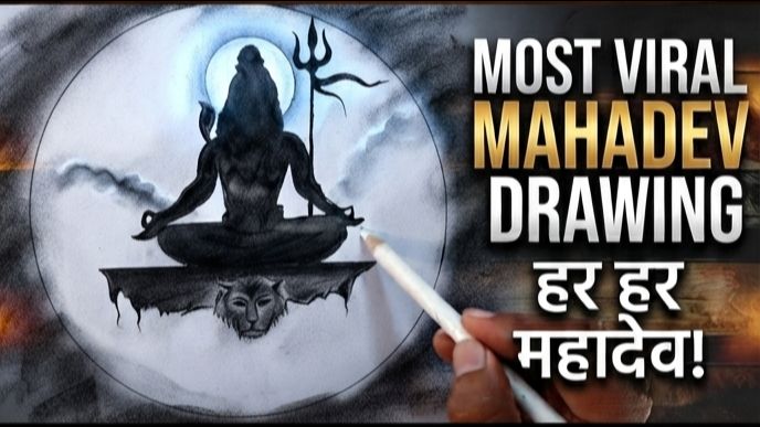 Most Viral Shiv Drawing! - Step-by-Step Tutorial | Har Har Mahadev 🙏