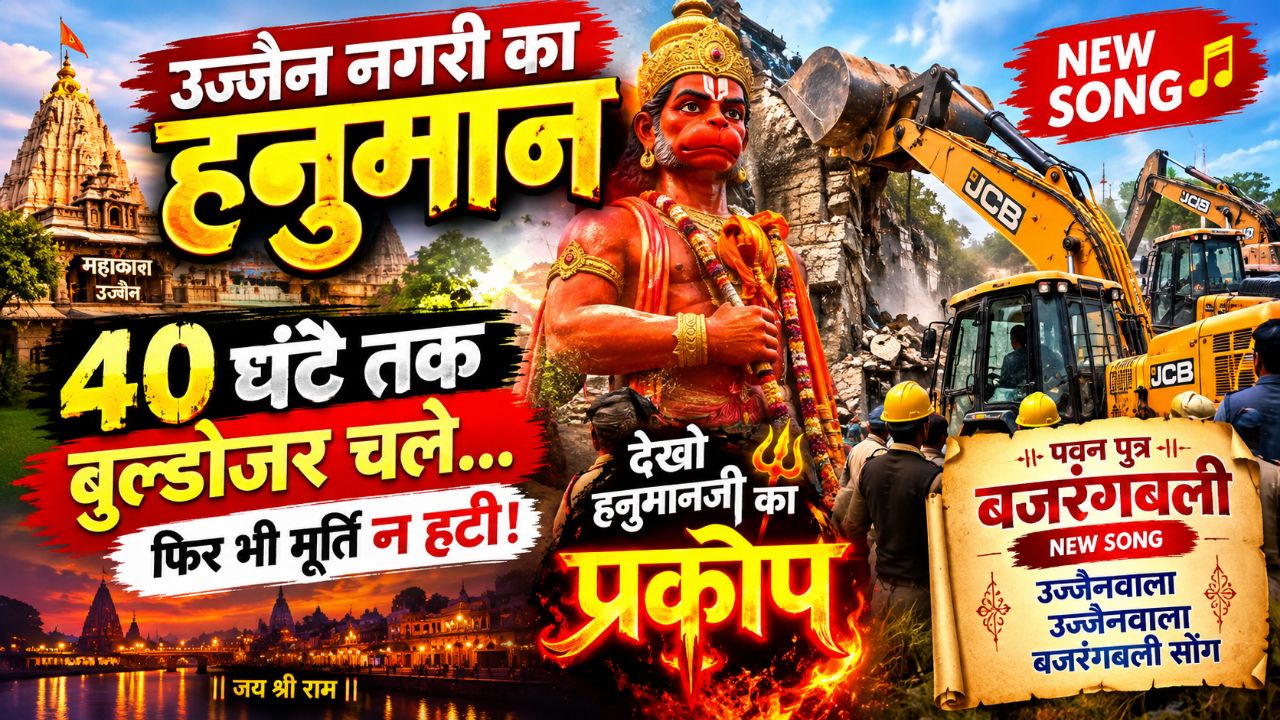 ઉજ્જૈનમાં હનુમાનજીનો ચમત્કાર! ૪૦ કલાક મશીનરી ફેલ | Ujjain Khade Hanuman Miracle | RK Bhakti Swar AI