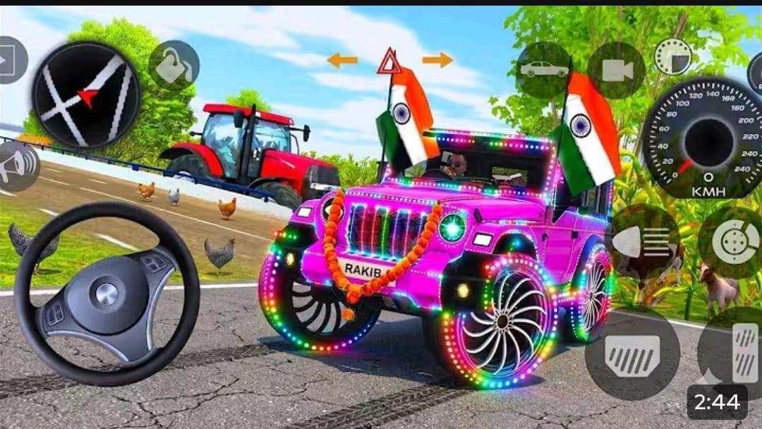Modified Mahindra Thar red thar game Indian gadi wala game car games android game
