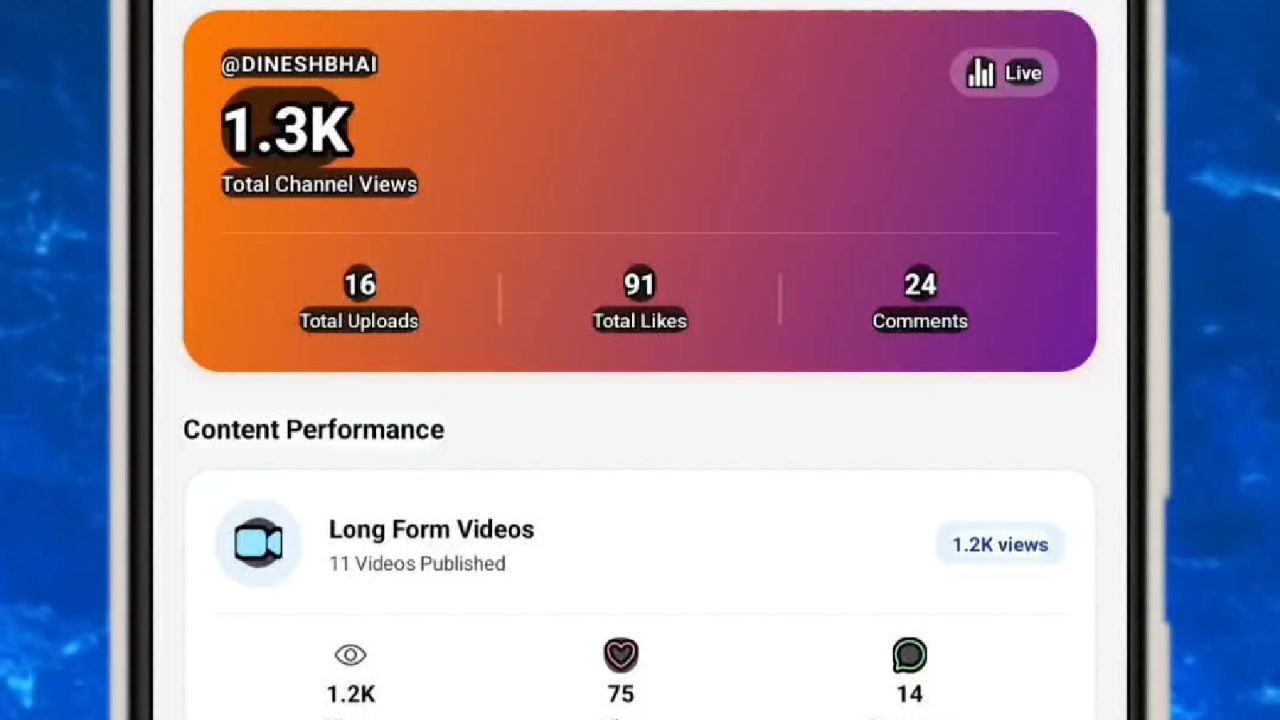 Bideo app  deshbord earning shorts video