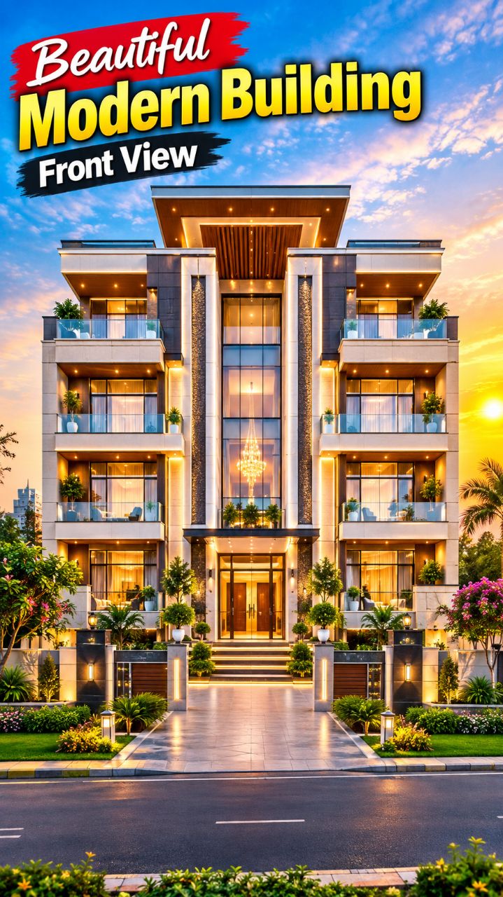 खूबसूरत Modern Building का शानदार Front View 🏢✨ | Luxury Building Design