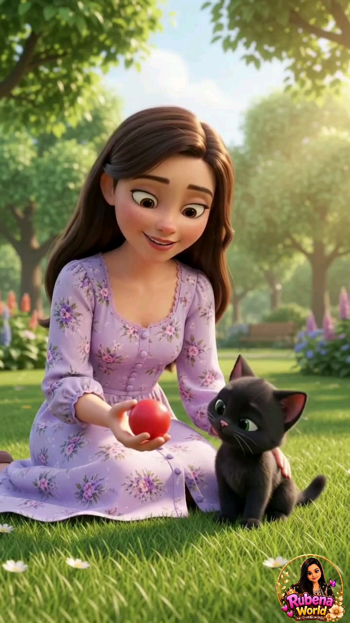 Rubena Plays with a Cute Black Kitten 🐈‍⬛ | Funny 3D Cartoon