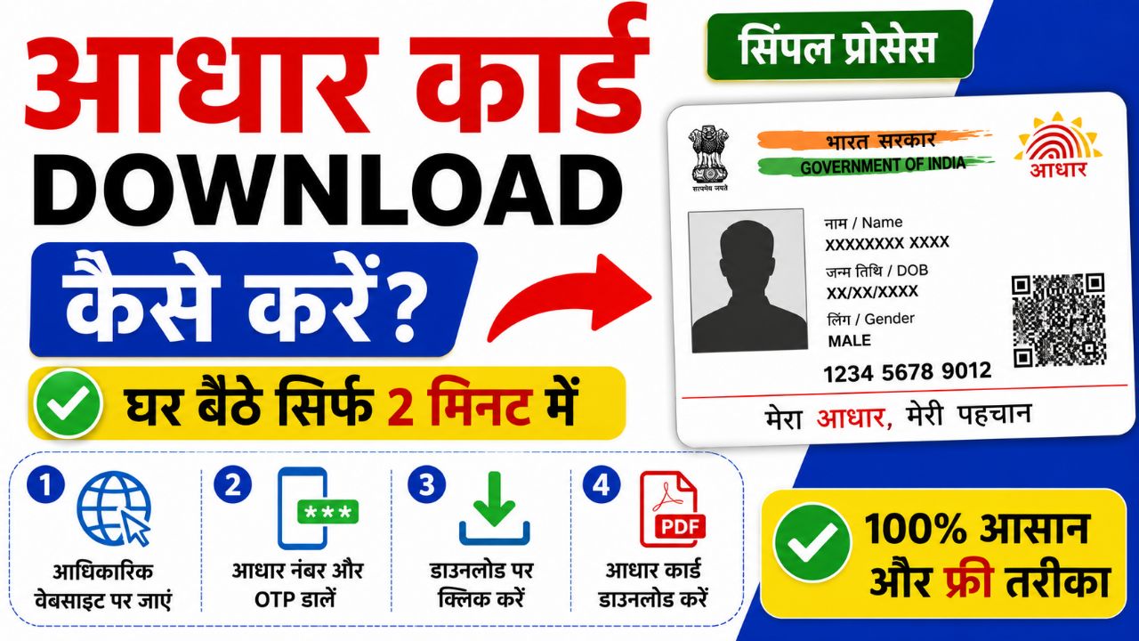 Aadhaar Card Download Kaise Kare 2026 | e-Aadhaar PDF Download