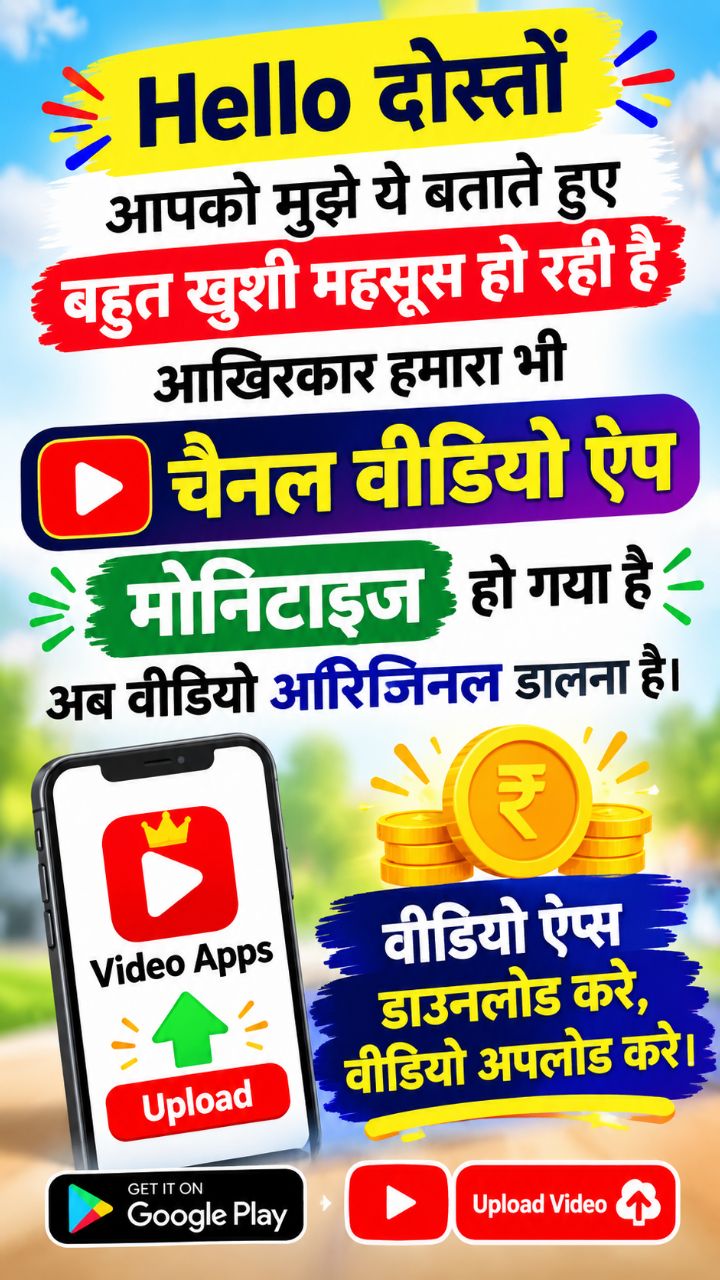 हमारा भी चैनल वीडियो ऐप मोनेटाइज हो गया