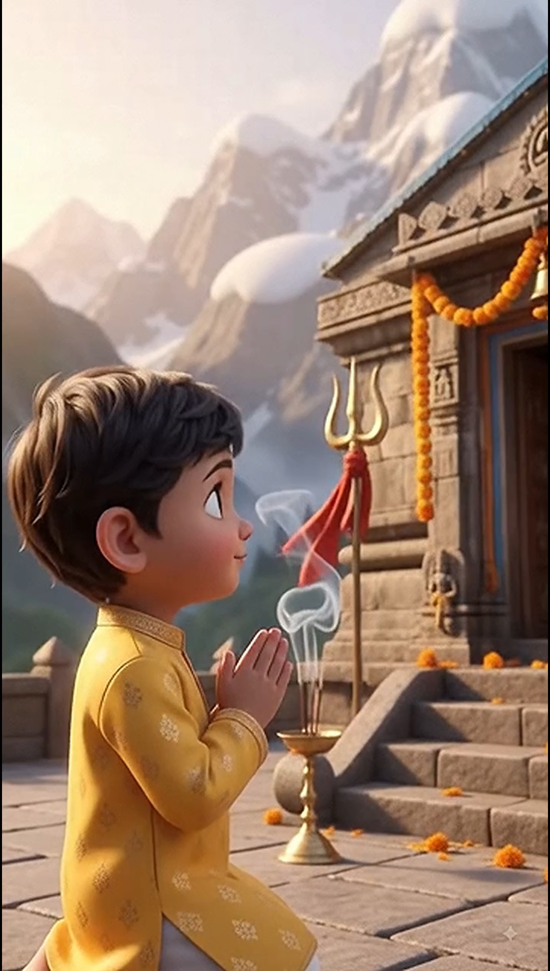 Bacha mandir ja raha baba se manat mang raha