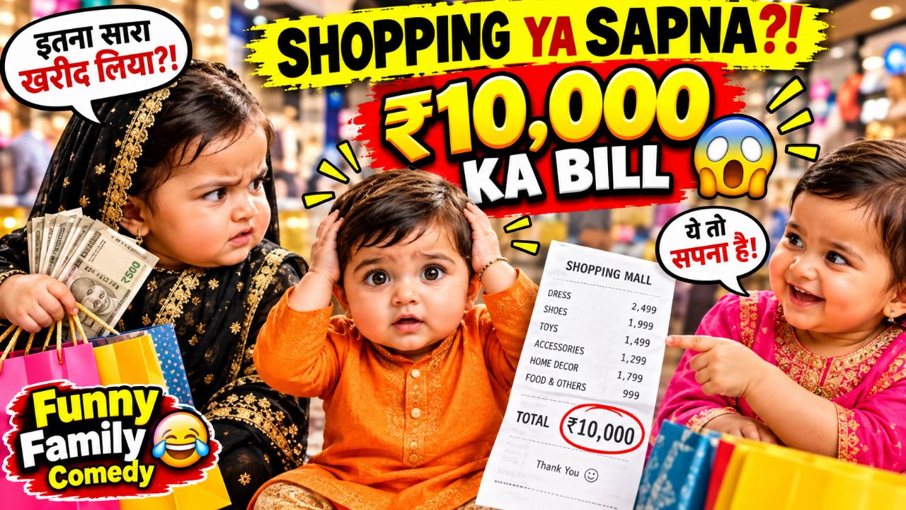 SHOPPING YA SAPNA?! 😱 ₹10,000 Ka Bill Dekhkar Baby Hua Pareshan 😂 | Funny Family Comedy