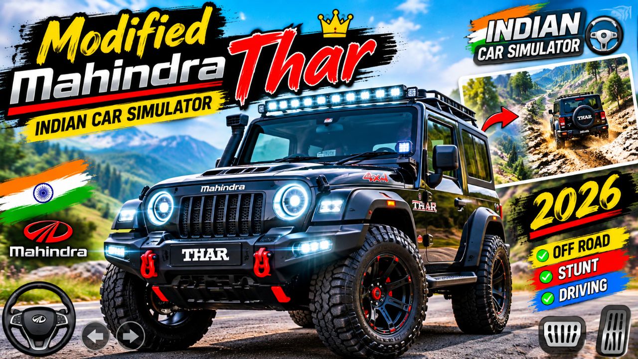 Modified Mahindra Thar red thar game Indian gadi wala game car games android game