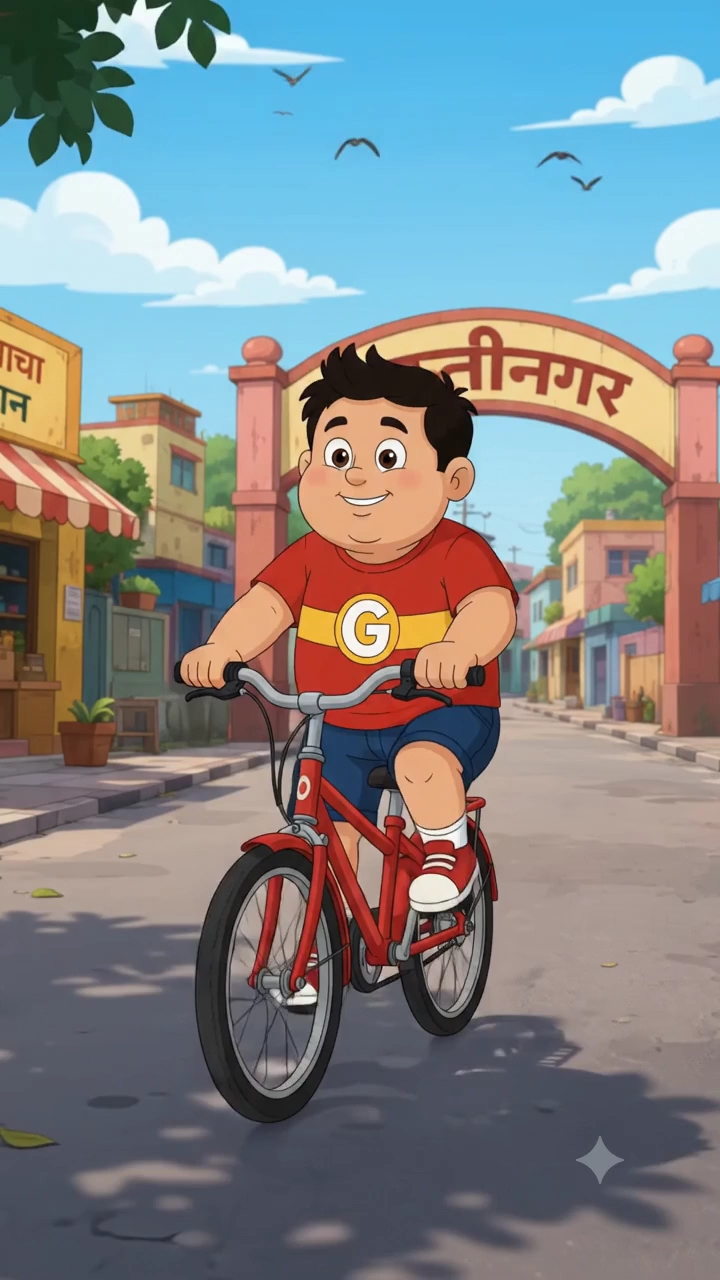 Flying cycle ai video cartoon