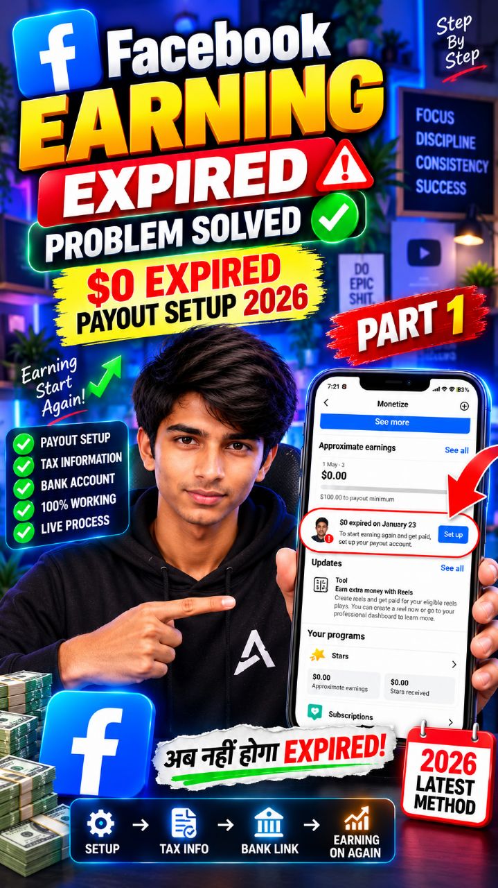 Facebook Earning Expired Problem Solved   part-1 | $0 Expired Payout Setup 2026