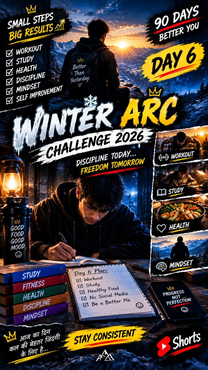 WINTER ARC CHALLENGE 2026 ❄️🔥 | DAY 6 | Progress Not Perfection 💪
@Jose Mode @Bideo @Chandan pat