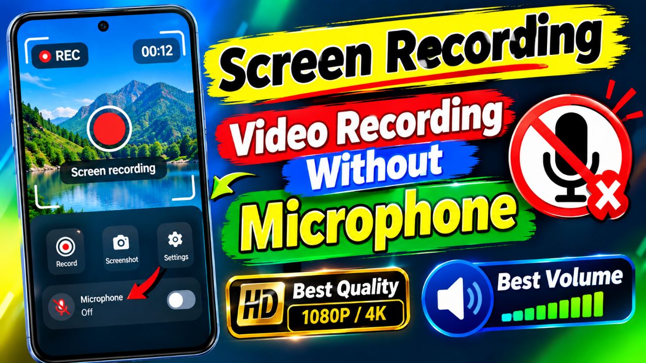 Screen Recording Without Microphone 🎙️❌ | No Mic Sound Video Recording | Android Trick