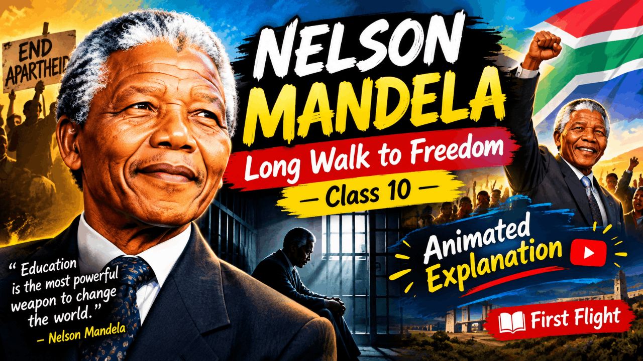 Nelson Mandela: Long Walk to Freedom Class 10 Animated Explanation 🎯 | First Flight
