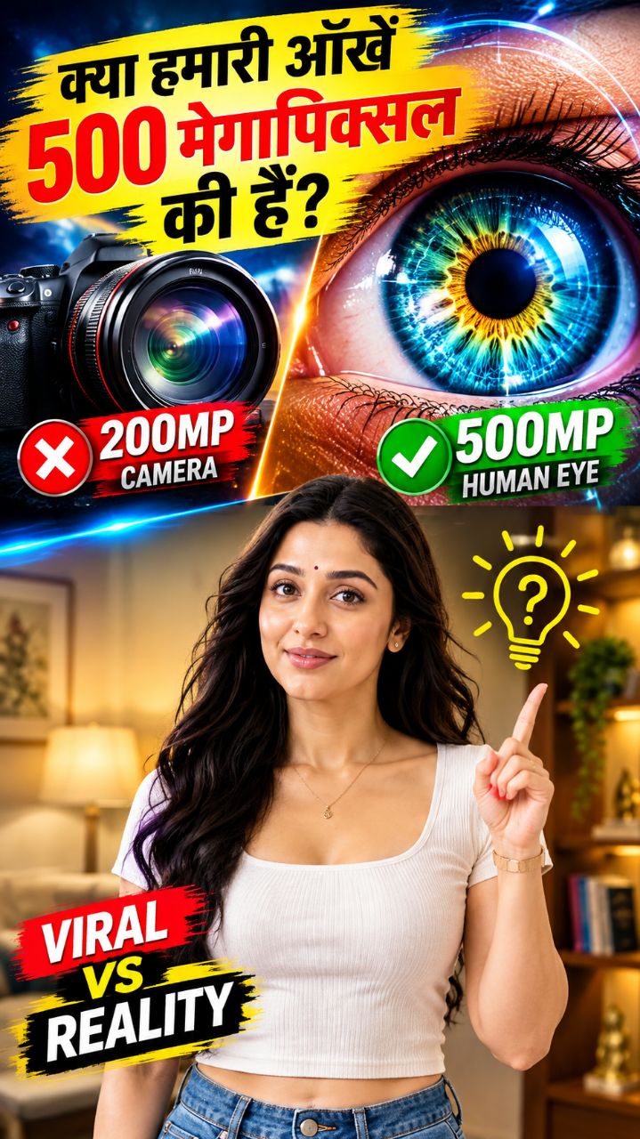 500MP आँख vs 200MP Camera 👁️📷 | Viral Claim का सच #eye #camera