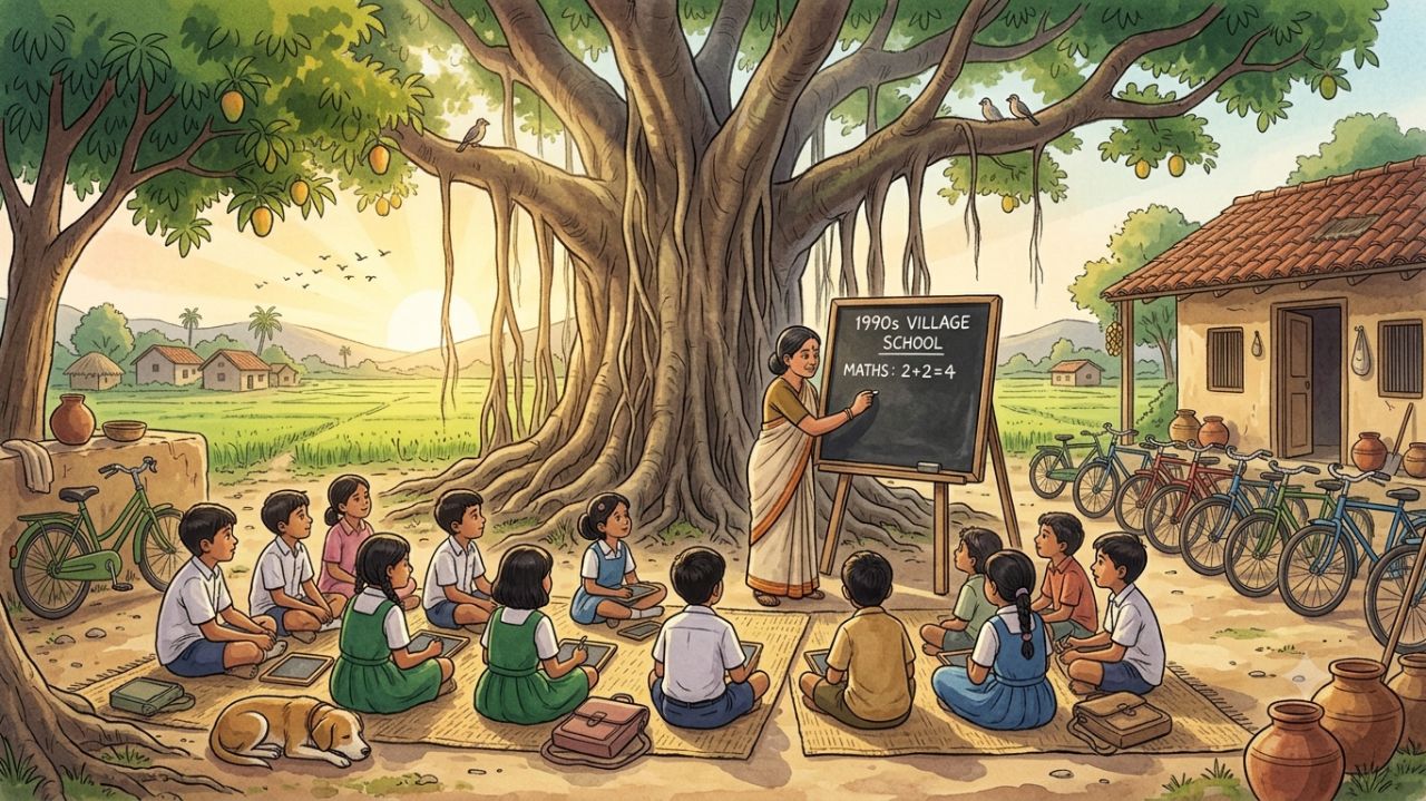 🌅 1990s के गाँव की वो प्यारी सुबह... ❤️🌾