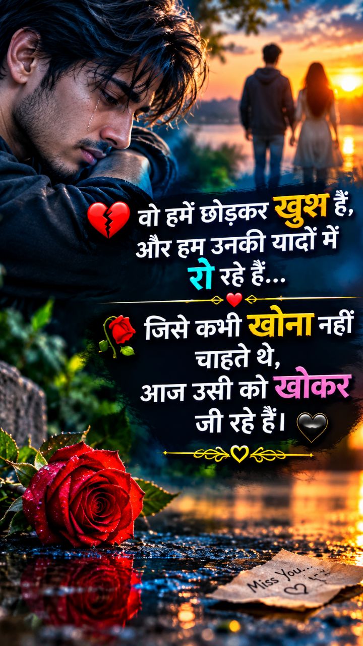💔 वो खुश हैं हमें छोड़कर | दर्द भरी शायरी 🥀