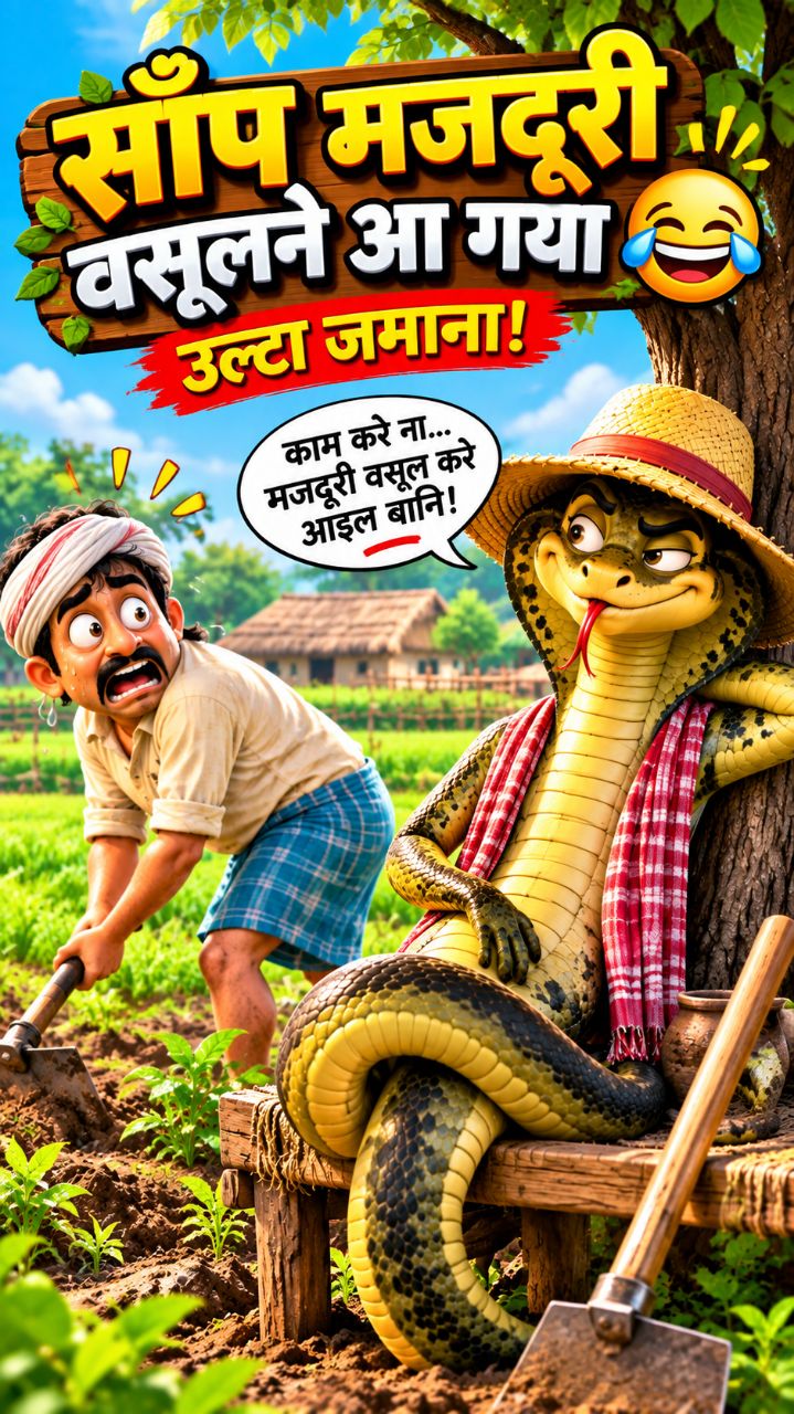 मजदूरी खातिर साँप बन गइल दबंग! 😂🐍 देखीं आगे का भइल!”