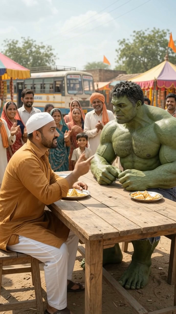 Hulk vs Desi Man: गाँव में पंज़ा लड़ाने का महामुकाबला! 🤼‍♂️💥 #shorts