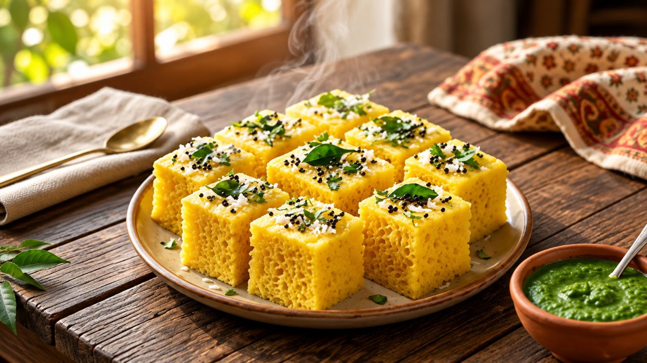 Khaman Dhokla ~ (नरम जालीदार) Easy Gujarati Recipe