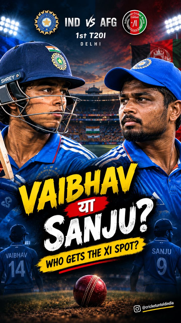 VAIBHAV या SANJU? 👀🔥

15 साल का Vaibhav Sooryavanshi या experienced Sanju Samson…