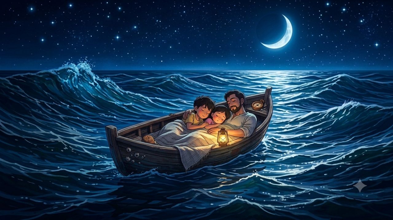समुद्र में फँसी एक रात 🌊😱 | बच्चों के साथ समुद्र में आया तूफान | Hindi Ghibli Story episode 1