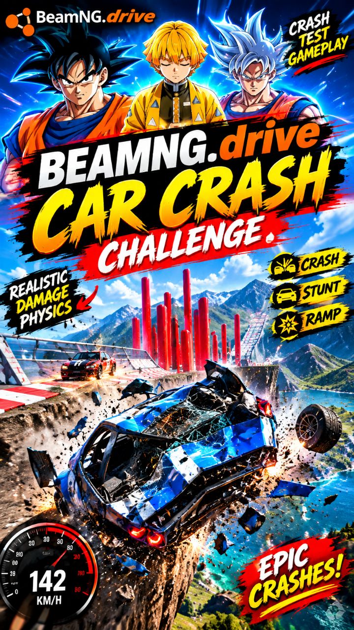 BeamNG.drive Car Crash Challenge | Crazy Crash Gameplay @Bideo
