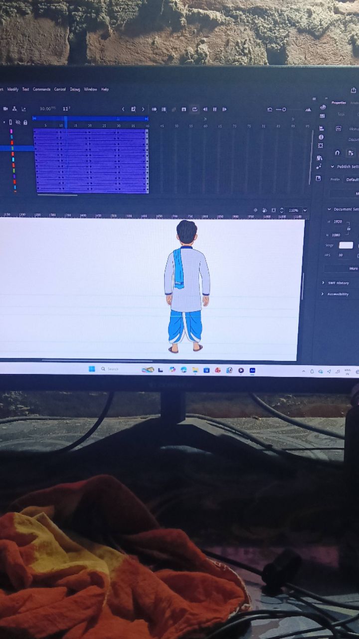 Cartoon banane ke liye corrector taiyar Kiya Gaya Hai back pose Rock cycle ke sath