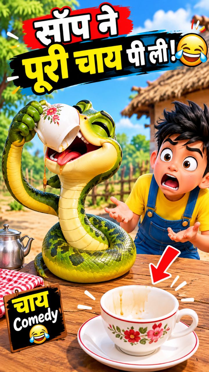 साँप ने इंसनवा को चाय के लिए बुलाया 🐍☕ #aistorytelling #aishorts