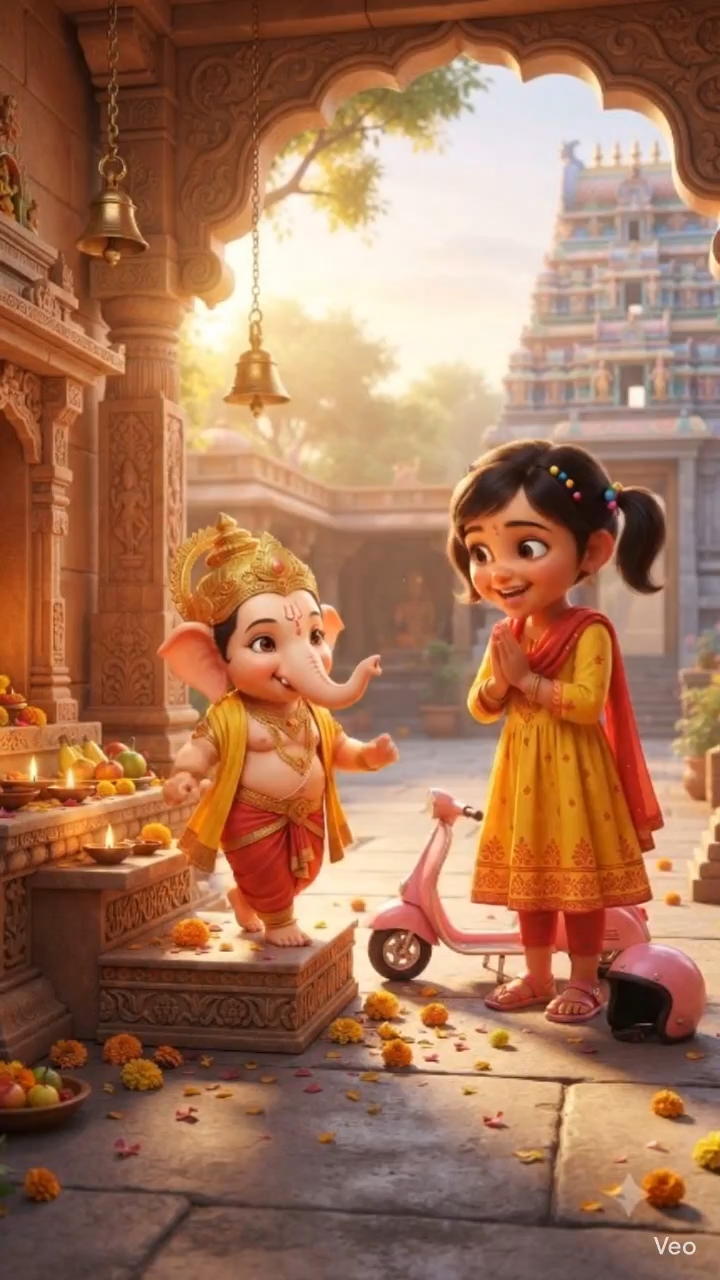 🛵🙏 छोटी स्कूटी पर गणेश जी की सवारी… और रास्ते में पानी पुरी! 😍😂