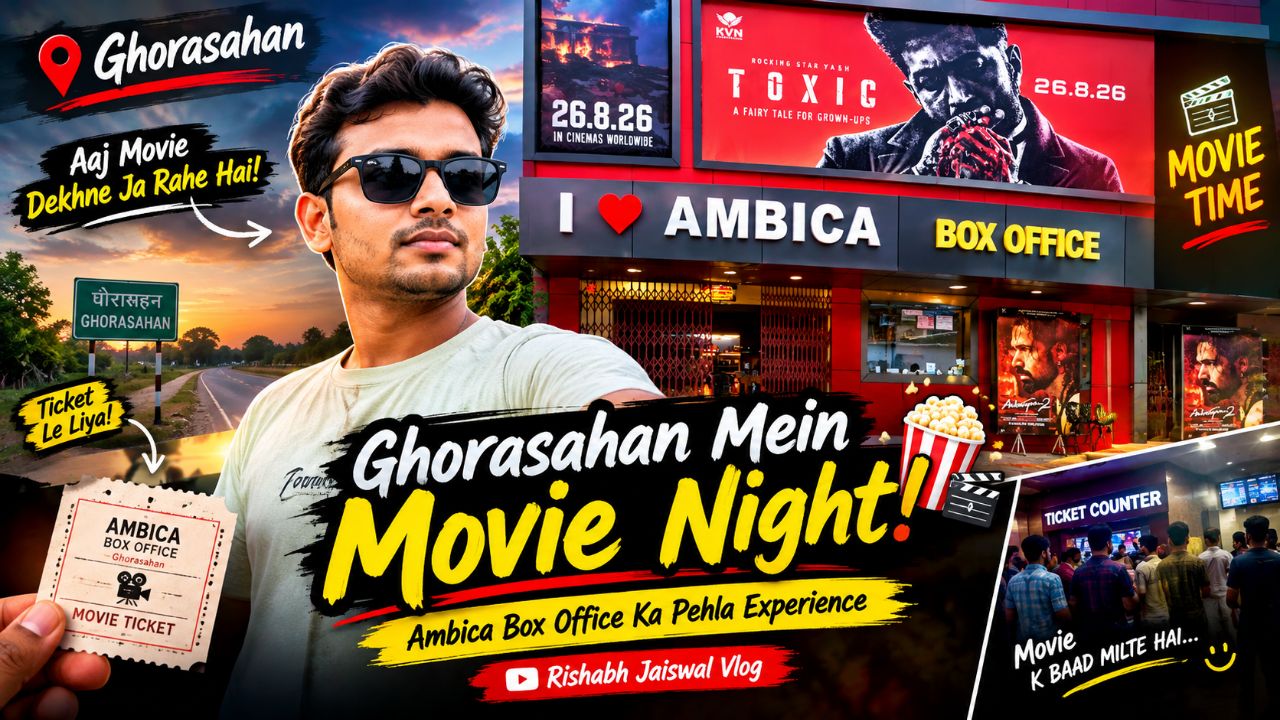 🔥 “Ghorasahan Mein Movie Night! 🎬🔥 Ambica Box Office Ka Pehla Experience | Rishabh Jaiswal Vlog”
