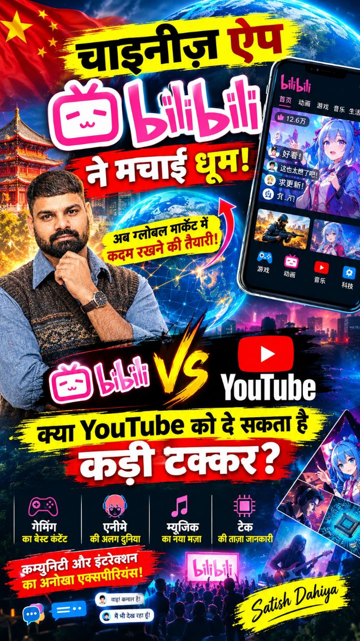 चीनी ऐप बिलीबिली की बड़ी एंट्री! 🚀📱
#Bilibili #YouTube