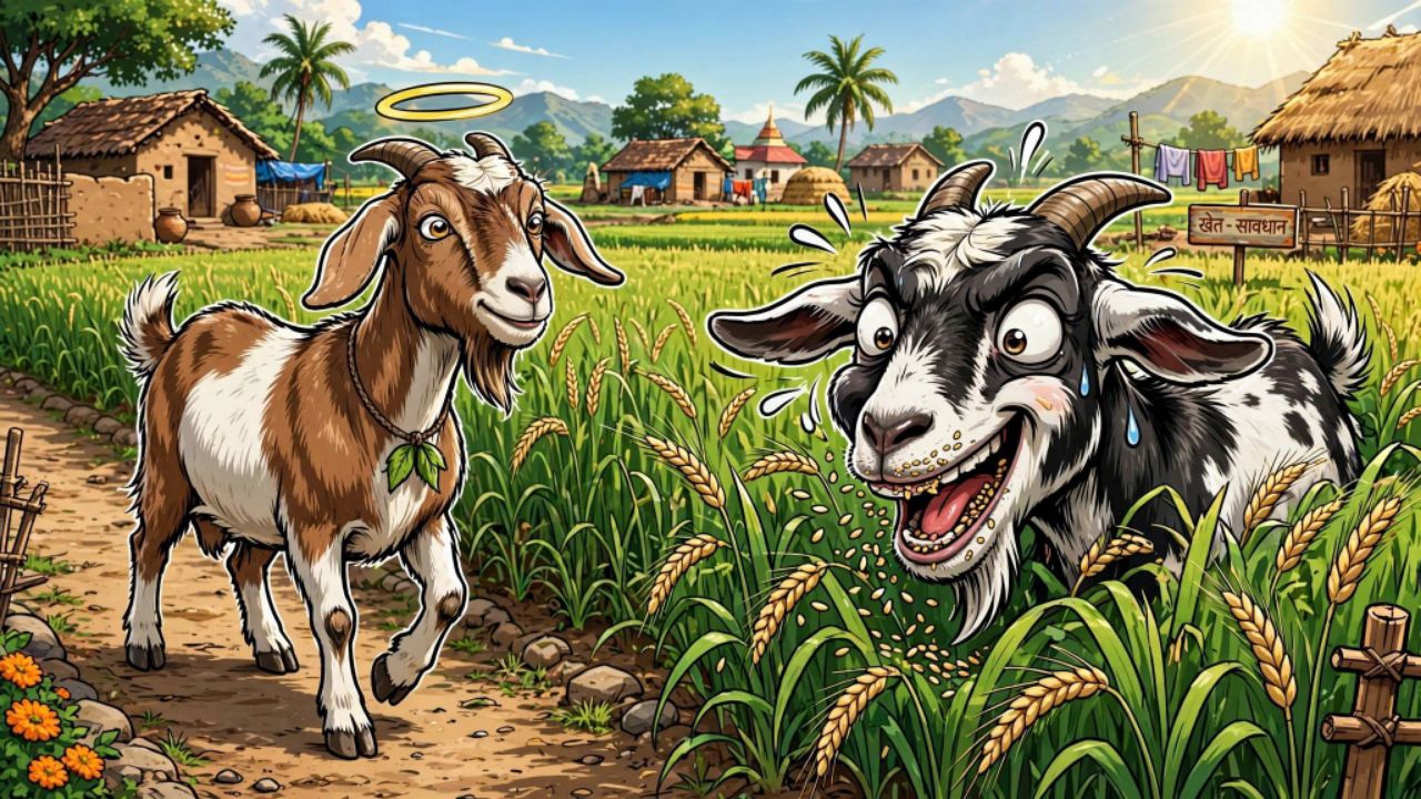 एक बकरी अच्छी, दूसरी अनाज में घुसती क्यों? 🐐)