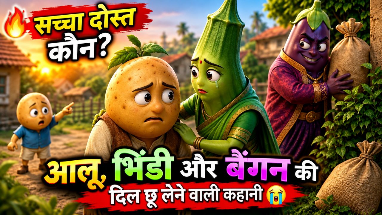 🔥 सच्चा दोस्त कौन? | आलू, भिंडी और बैंगन की दिल छू लेने वाली कहानी 😢AaluKiKahaniyan143