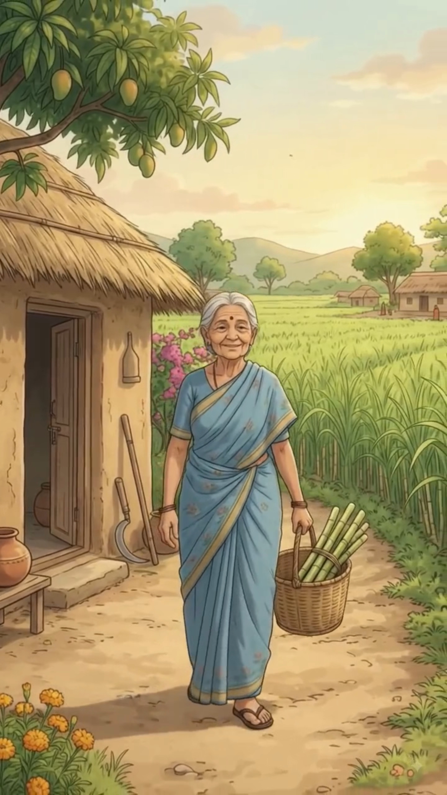 Grandma Makes Fresh Sugarcane Juice 🌾🥤 | Cozy Village