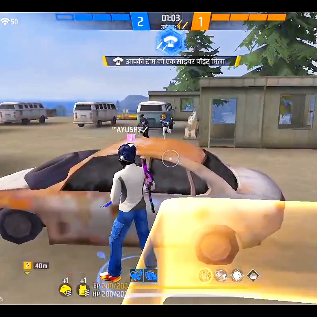 Free Fire 1v4 clutch gameplay