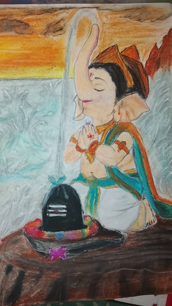 Ganpati bappa drawing easy 🙏🙏#short#art#drawring#skche