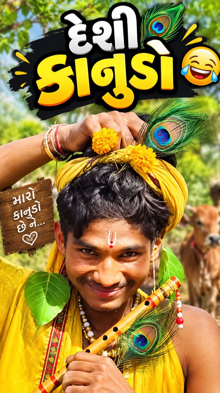 આવો કાનુડો તો આજ સુધી નય જોયો હોય.🤣🤣