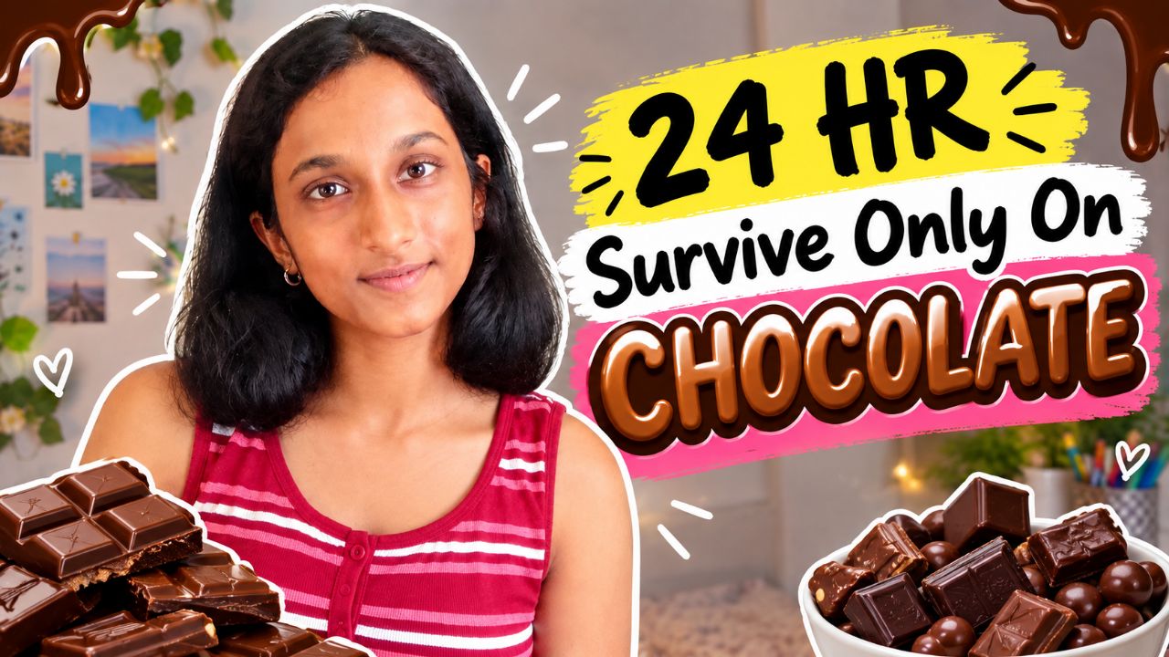 🍫 24 HOURS SURVIVE ONLY ON CHOCOLATE! 😱