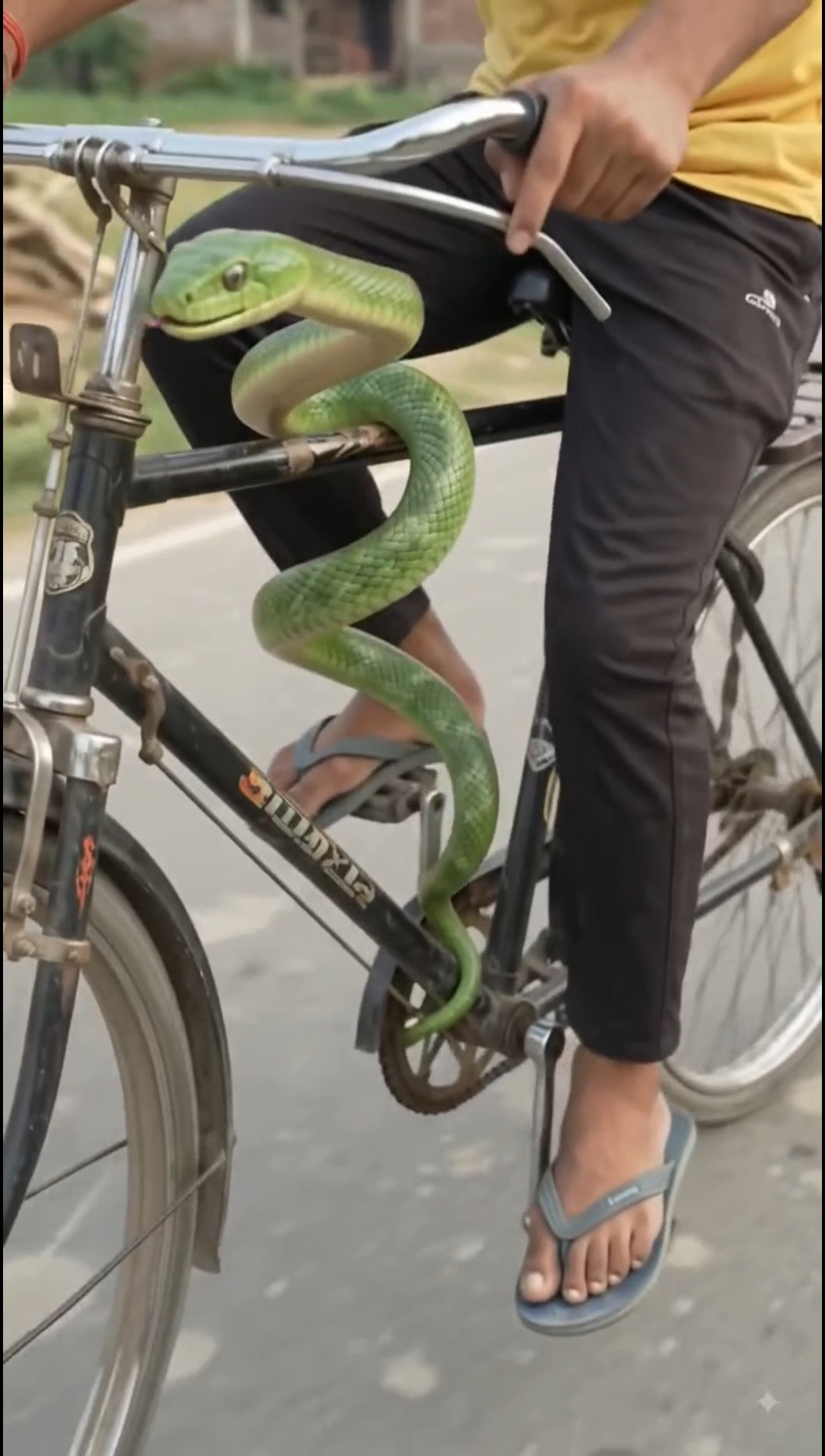 साइकिल पर निकला अनोखा साँप 😱🐍 | ऐसा नज़ारा पहले नहीं देखा!