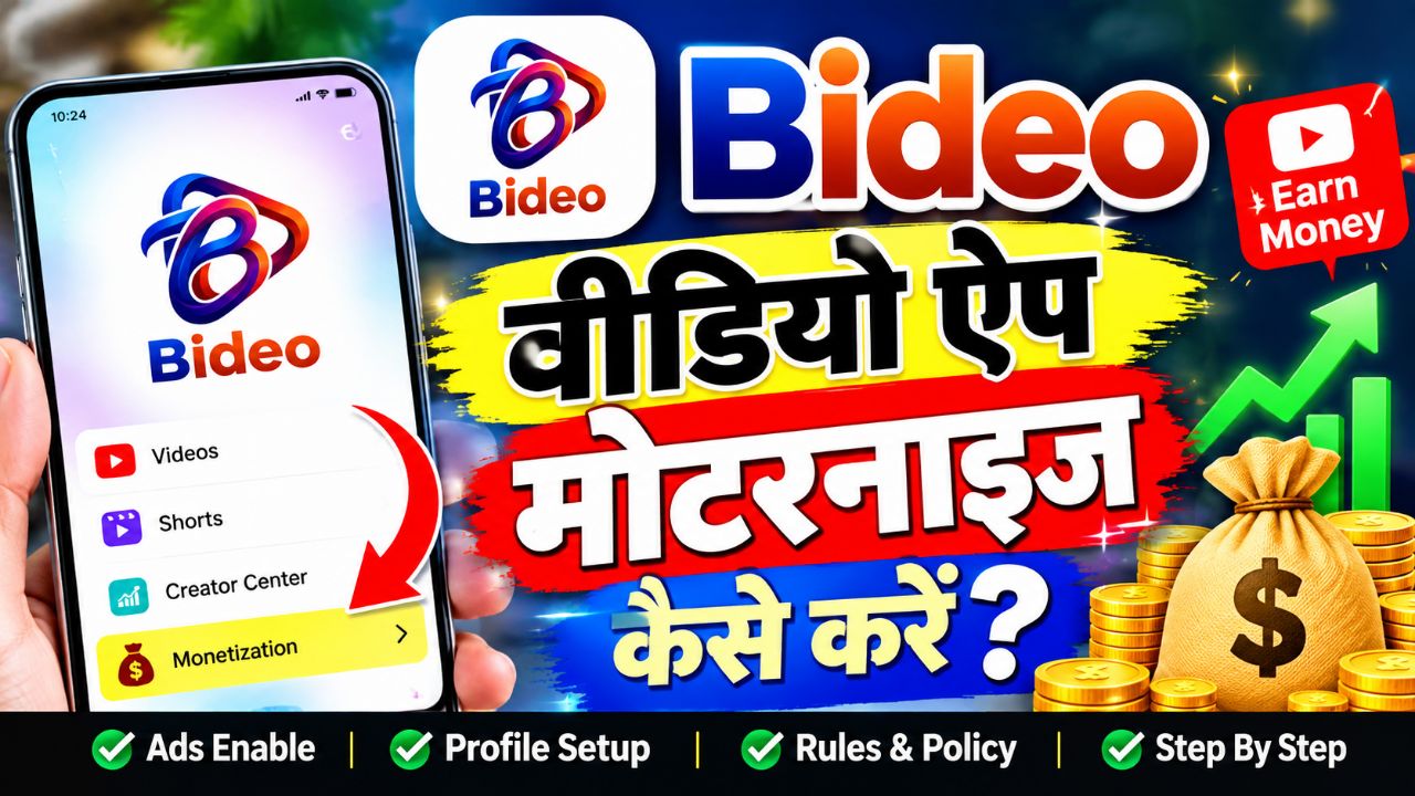 🚀 Bideo App में Channel Monetize कैसे करें? | पूरी जानकारी 🔥