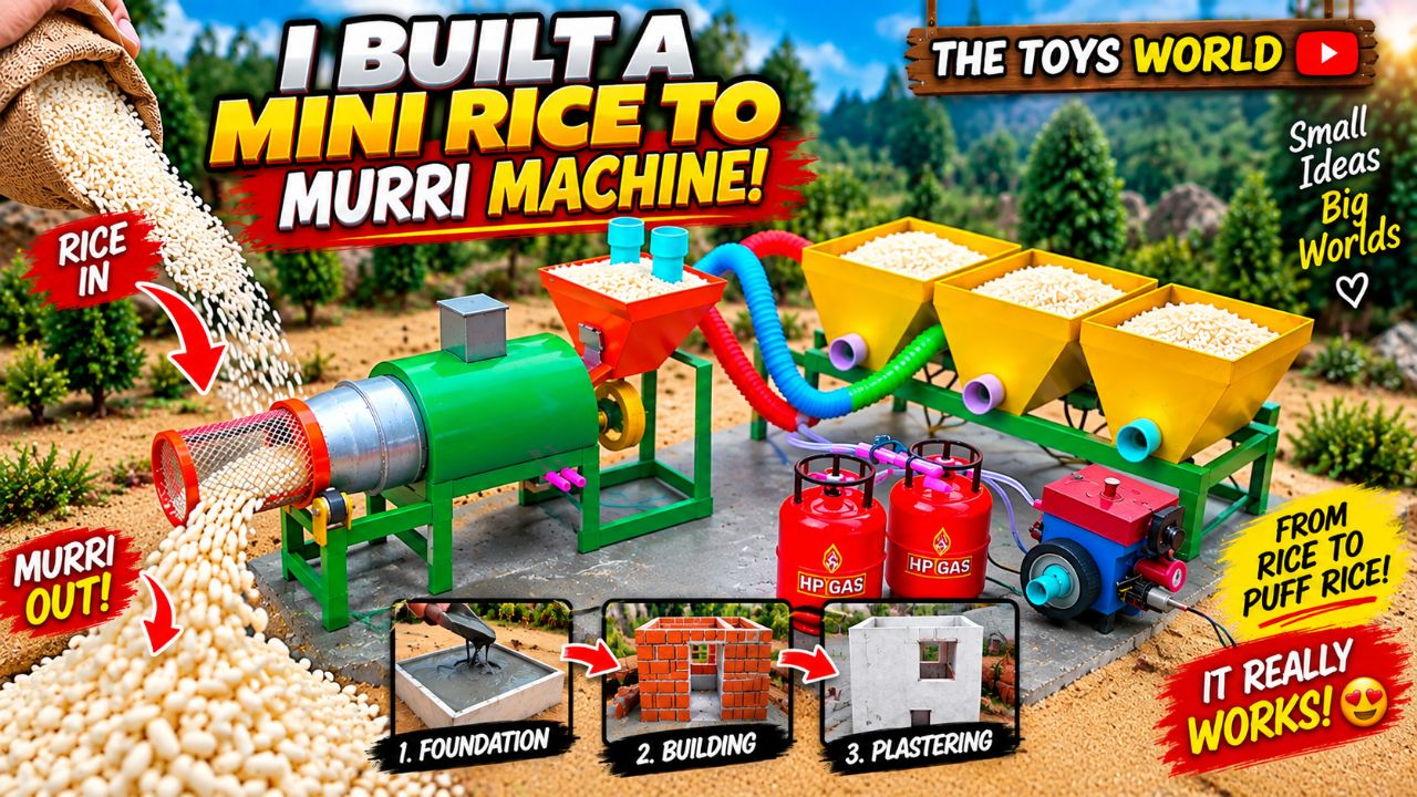 I Built a Mini Machine That Turns Rice Into Puffed Rice! 🤯 | Murri Machine