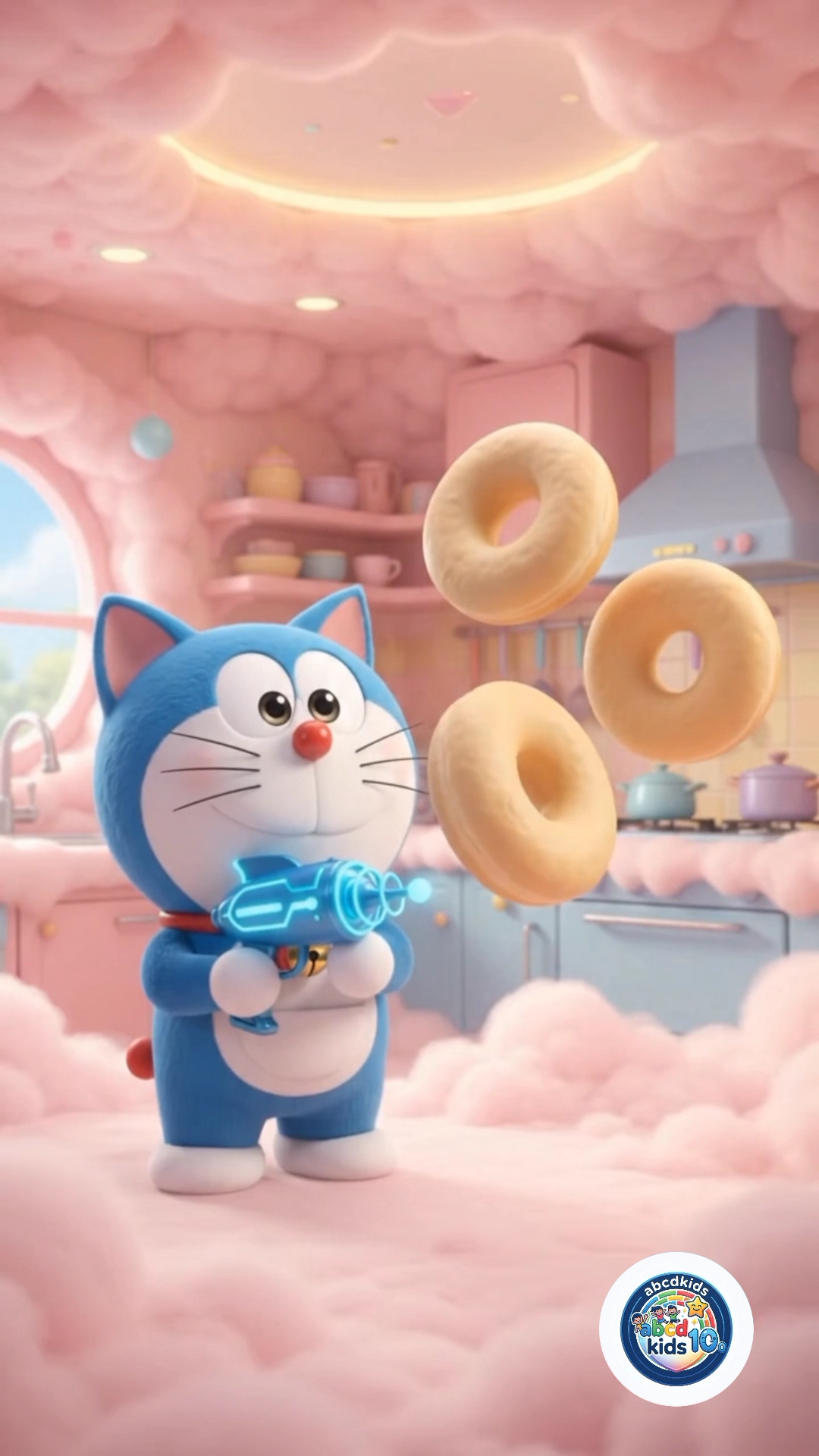 Doraemon Magical Rainbow Donut Party! 🍩✨ | Cute Baby Monkey Dance #shorts #doraemon #cartoon